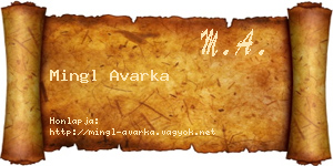 Mingl Avarka névjegykártya